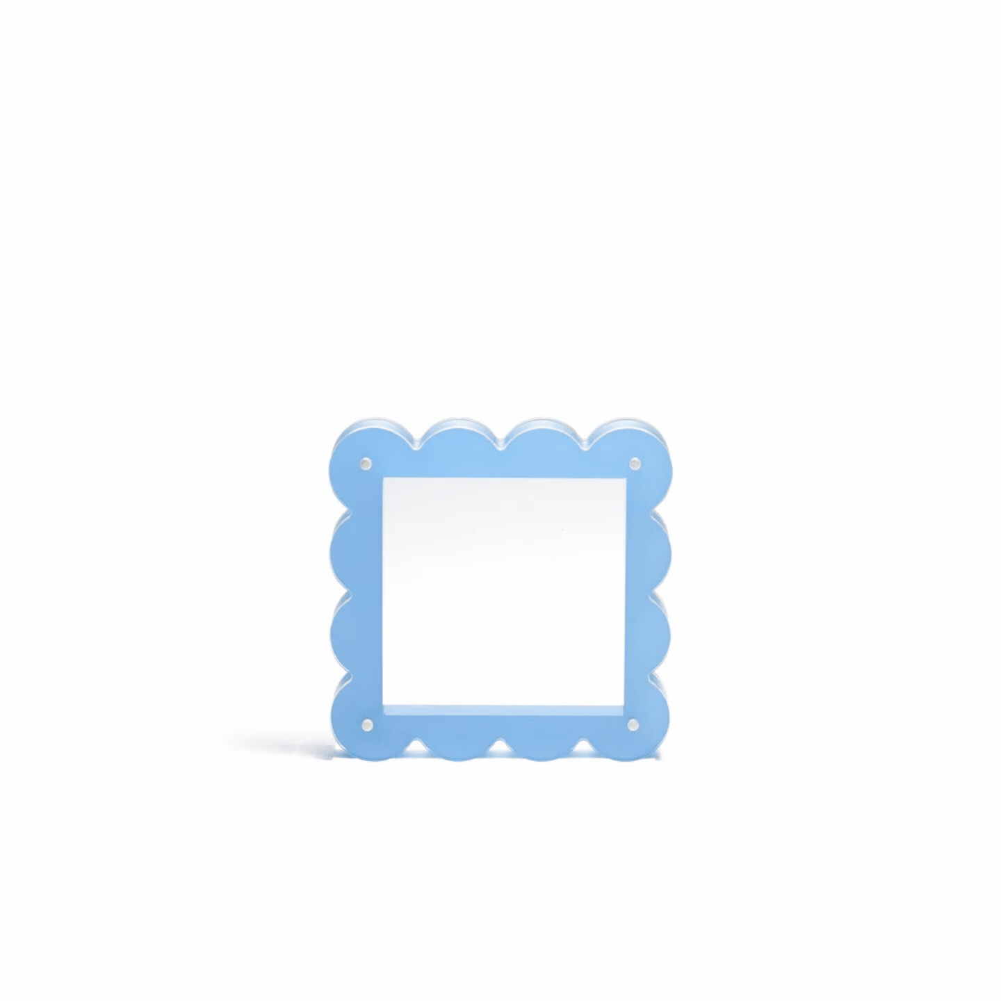 Scallop Acrylic Frame - 4" Square - Blue