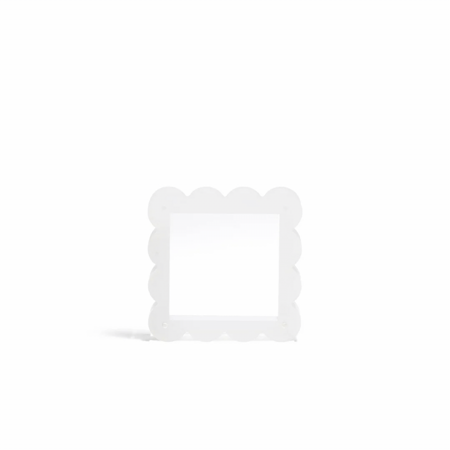 Scallop Acrylic Frame - 4" Square - White