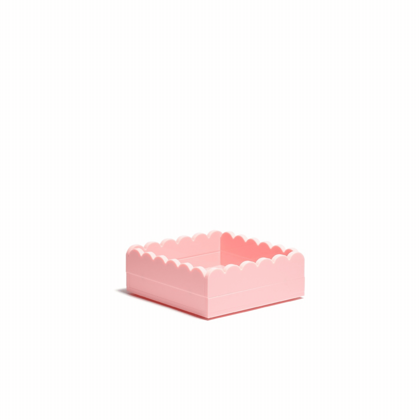 Scallop Acrylic Tray - 5" Square - Pink