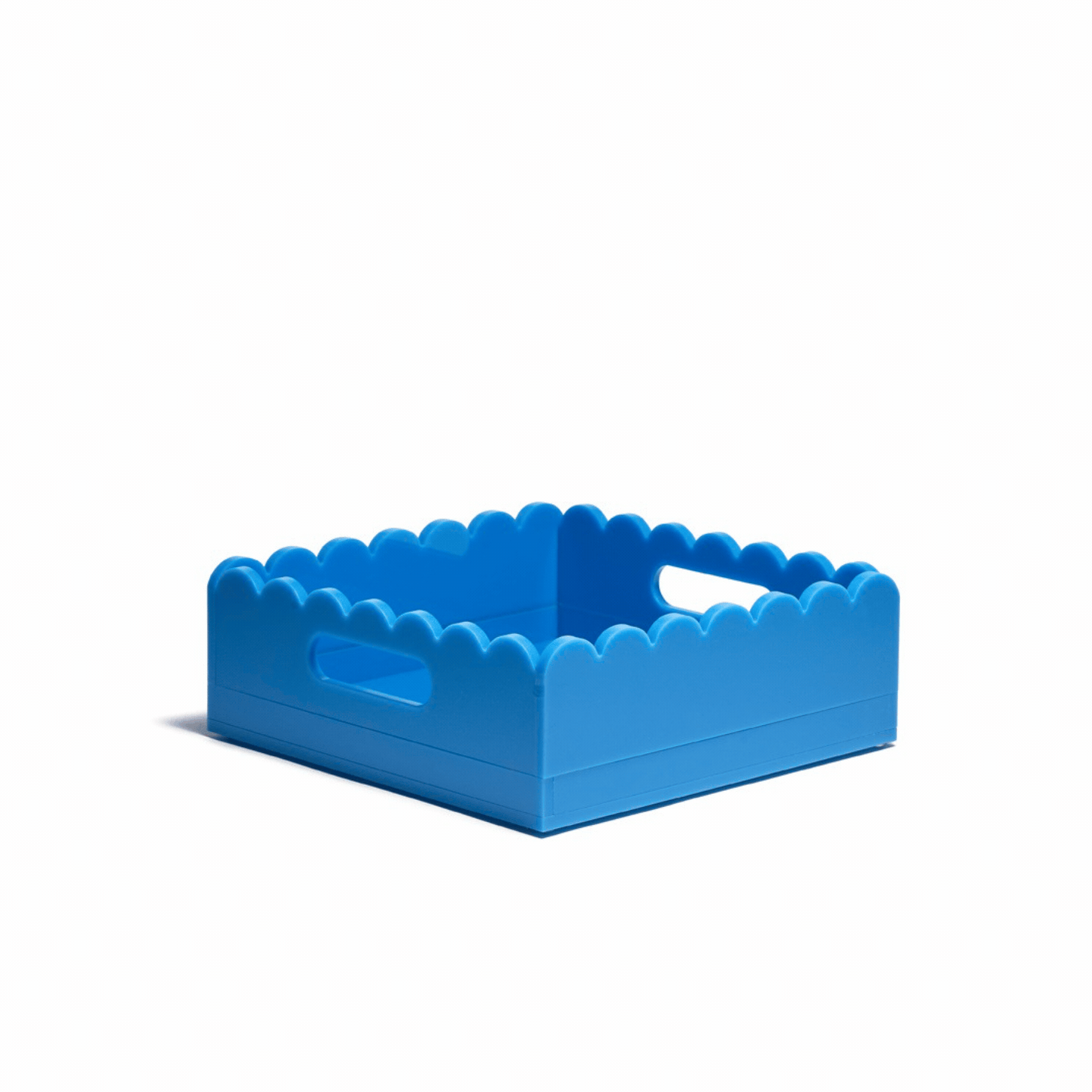 Scallop Acrylic Tray - 8" Square - Blue