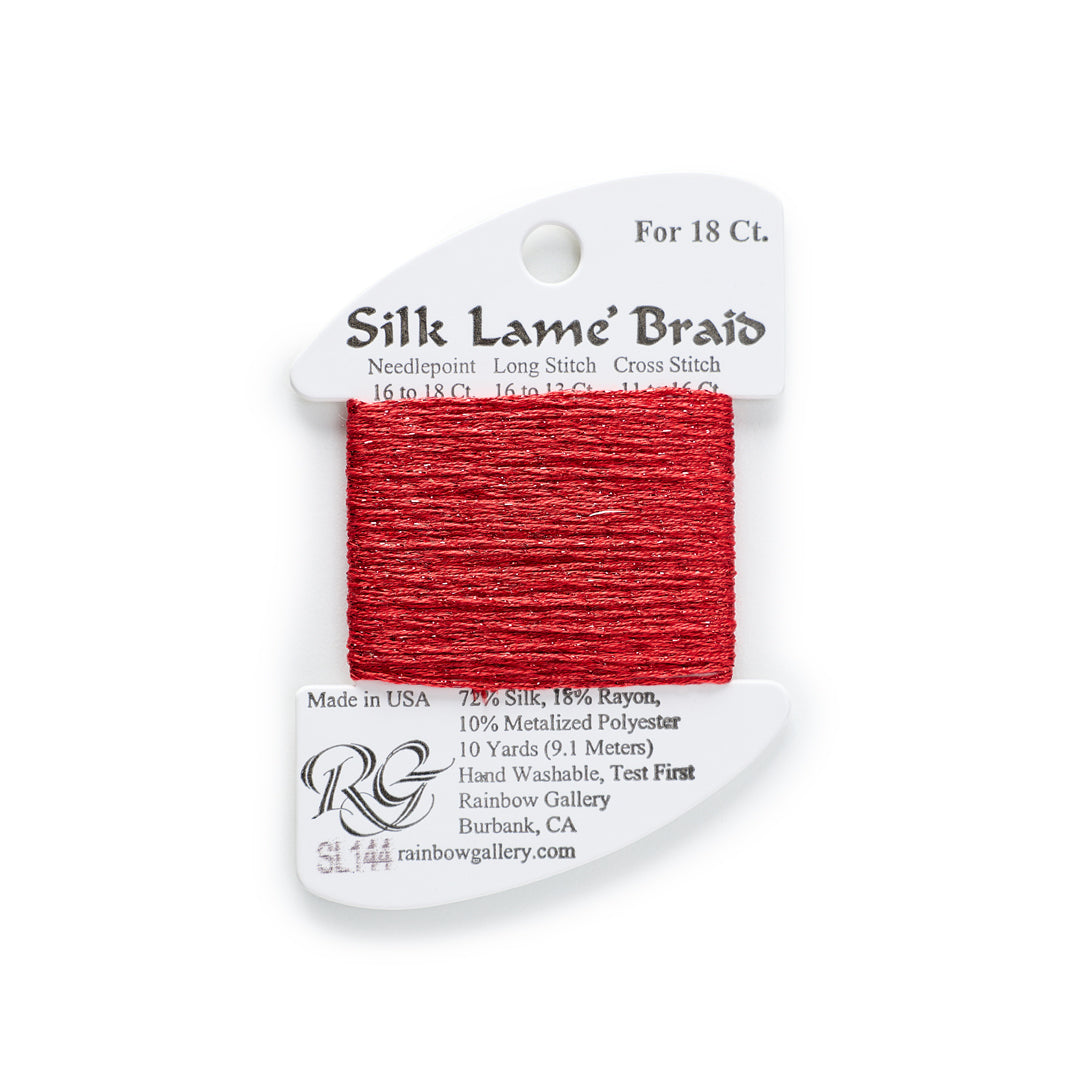 Silk Lamé Braid SL144 Christmas Red
