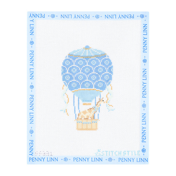 Light Blue Hot Air Balloon with Giraffe