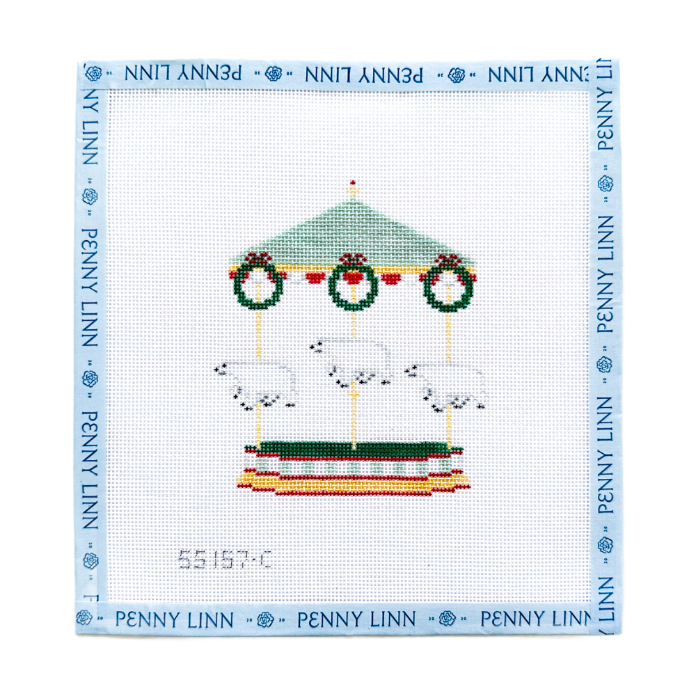 Carousel Needlepoint Carousel Series Christmas Polar Bears – Penny Linn