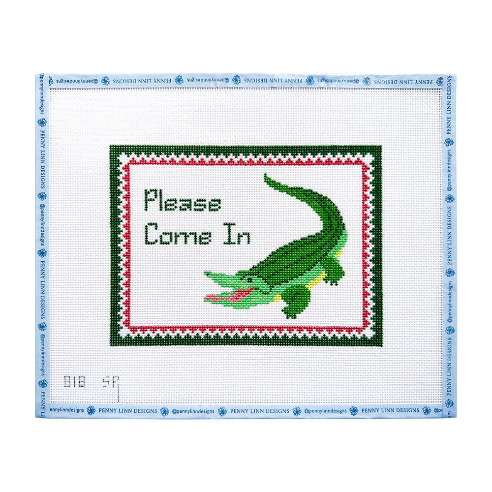 Alligator "Please Come In" Sign