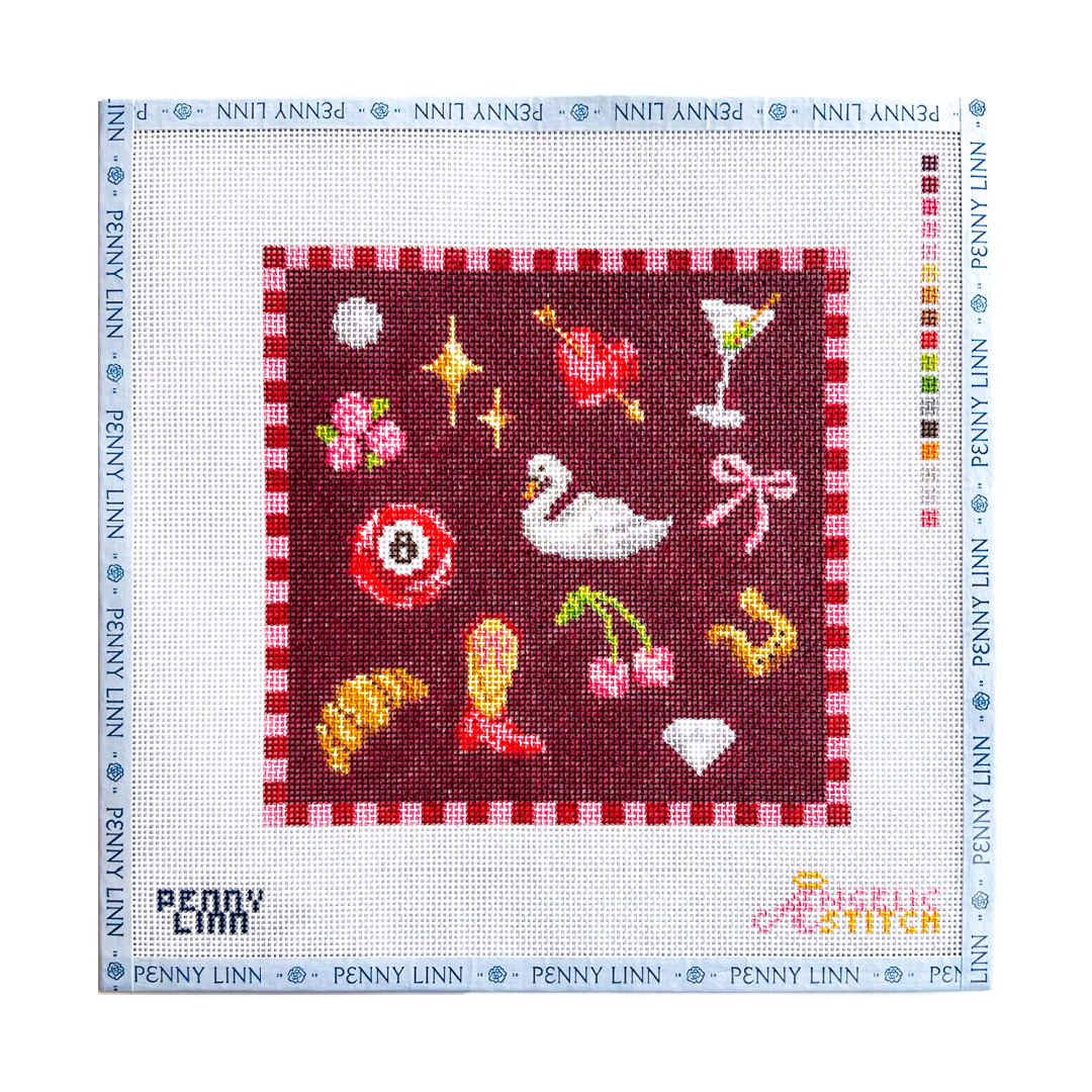 Coquette Motif Square - Red