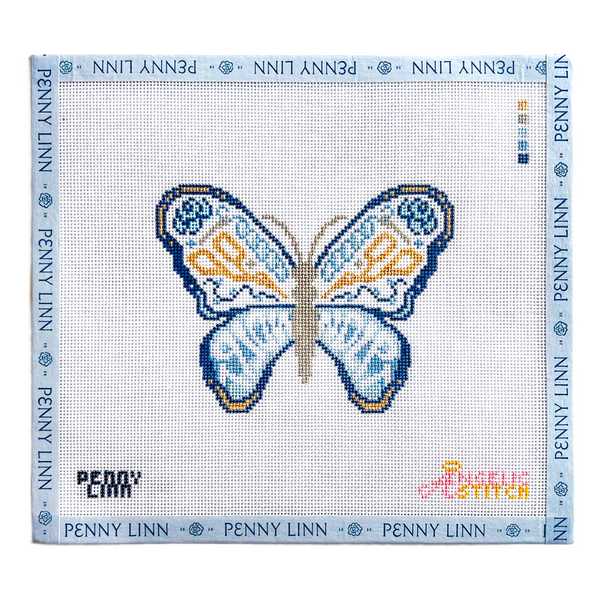 Needlepoint Butterfly - Chinoiserie