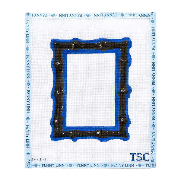 Burnt Bamboo Picture Frame - Blue