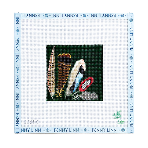 Game Bird Feathers Coaster - Green