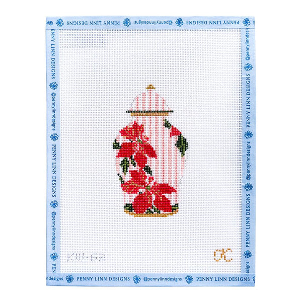 Poinsettia Ginger Jar