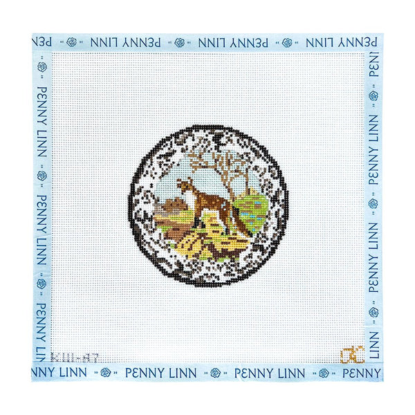 Transferware Fox Round