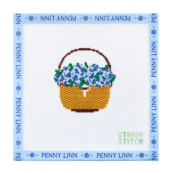 Blue Hydrangea Nantucket Basket