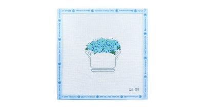 Blue Hydrangea Floral Arrangement - Penny Linn Designs - Stitch Style Needlepoint