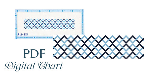 Double Blue Lattice Key Fob - CHART