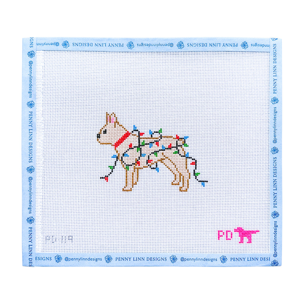 French Bulldog Wrapped in Lights – Penny Linn