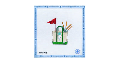 Hole in One Golf Boat Tote - Penny Linn Designs - Wheelhaus Needlepoint