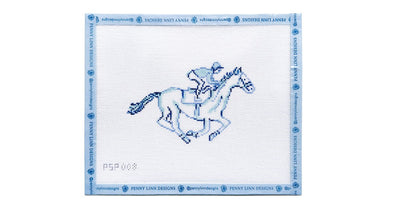 Kentucky Derby Jockey on Horseback - Penny Linn Designs - Stitch Style Needlepoint