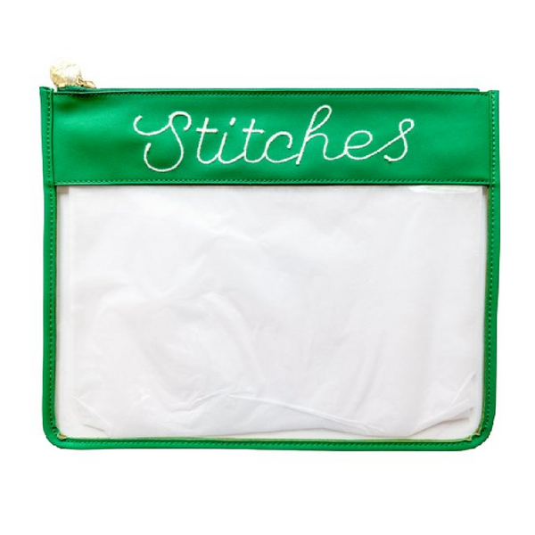 Large Stitches Clear Zip Pouch