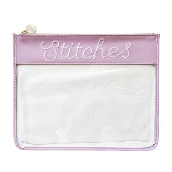 Large Stitches Clear Zip Pouch