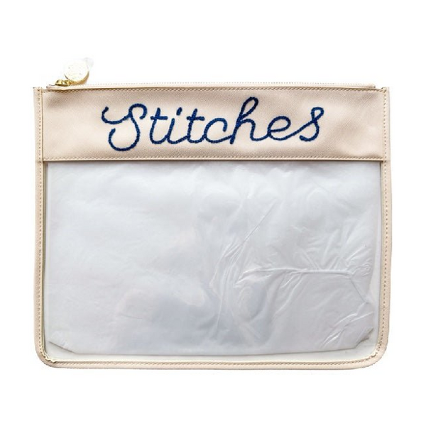 Large Stitches Clear Zip Pouch