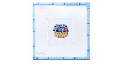 Nantucket Basket with Hydrangea - Penny Linn Designs - CBK Needlepoint Collections
