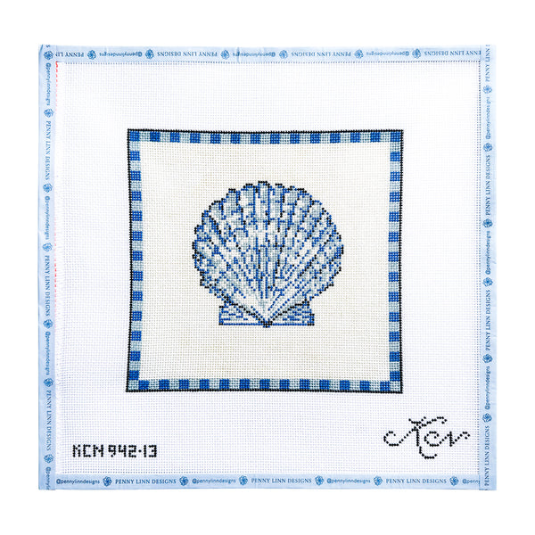 Scallop Shell in Ocean Blue