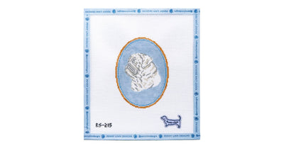 The Pug Cameo - Penny Linn Designs - Atlantic Blue Collection