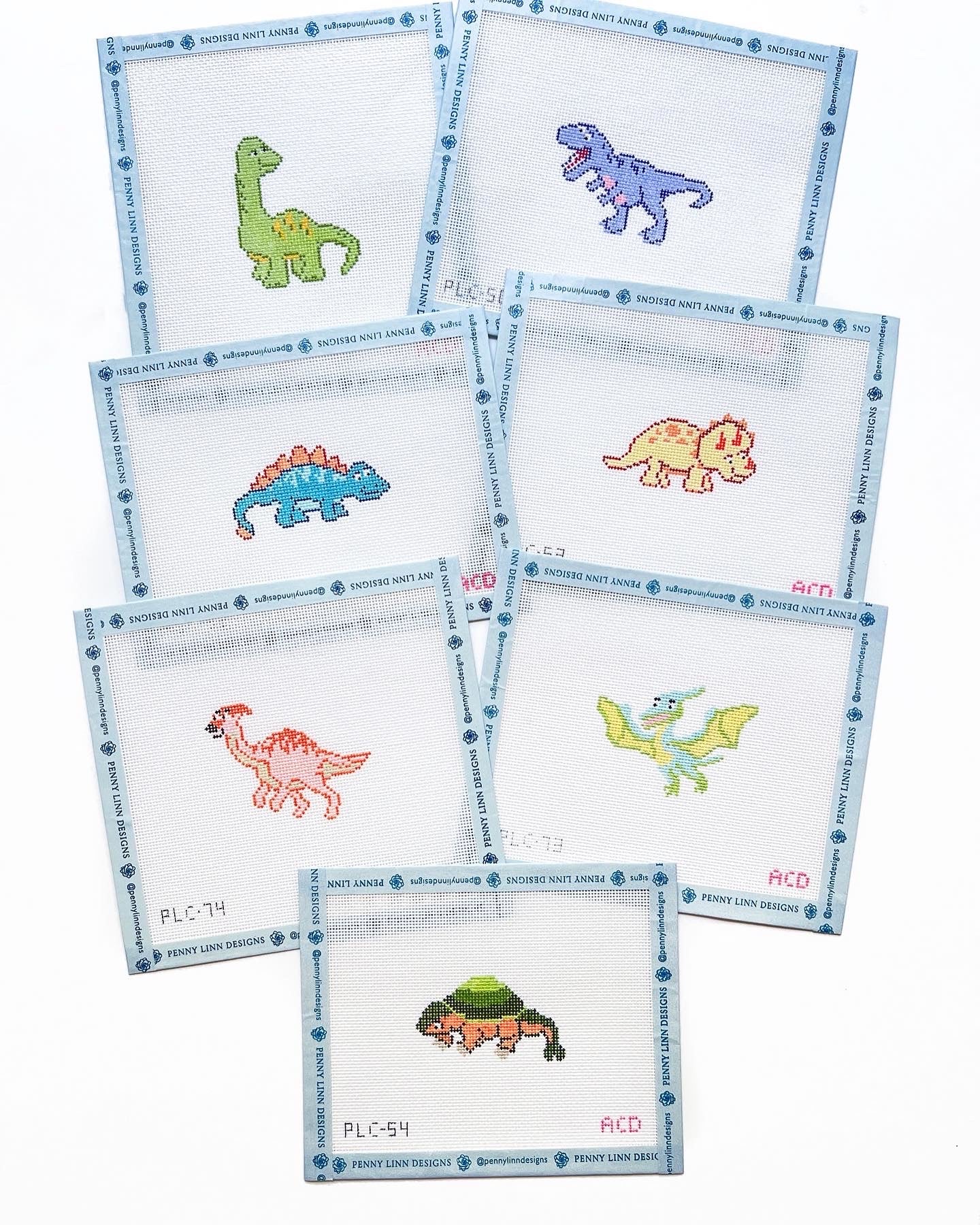 Dino Friends - Christmas Brontosaurus - Penny Linn Designs - AC Designs