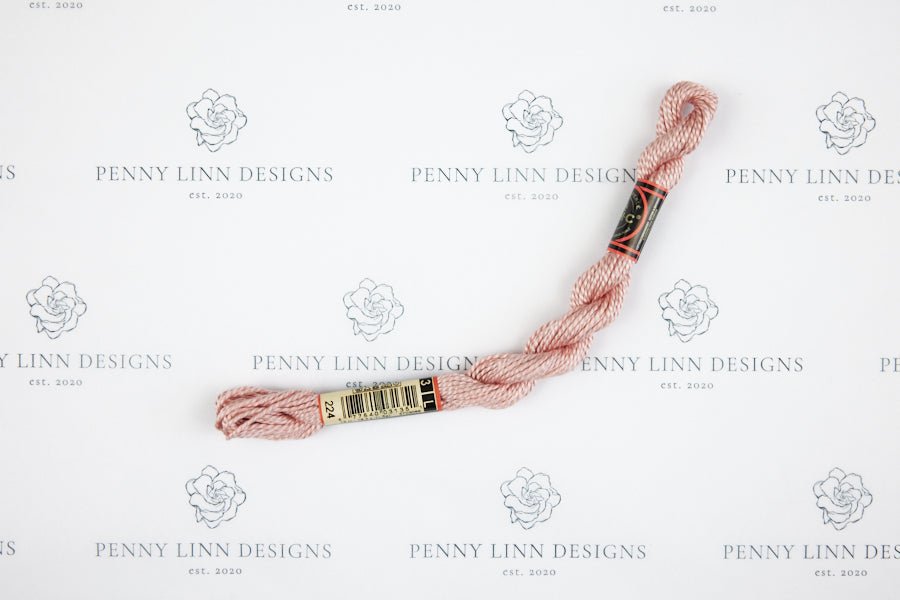 DMC 3 Pearl Cotton 224 Shell Pink - Very Light - Penny Linn Designs - DMC