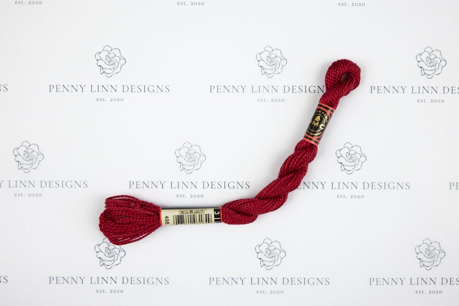 DMC 3 Pearl Cotton 498 Red - Dark - Penny Linn Designs - DMC