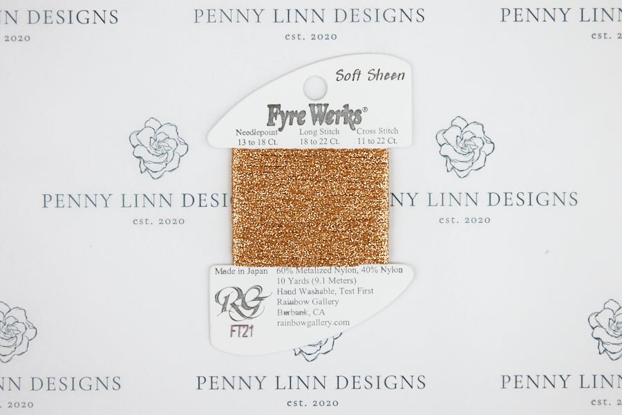 Fyre Werks Soft Sheen FT21 Gold Lite Copper - Penny Linn Designs - Rainbow Gallery