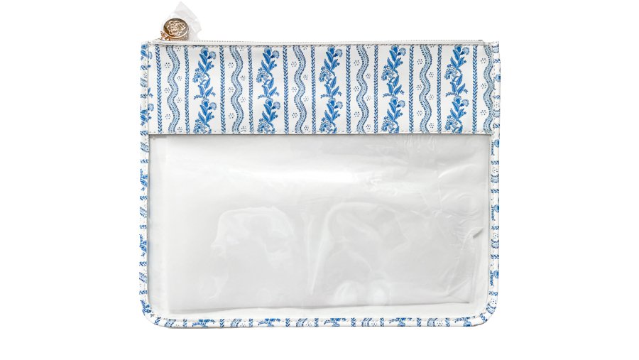 Large Emma Stripe CLEAR ZIP POUCH - Penny Linn Designs - Penny Linn Designs