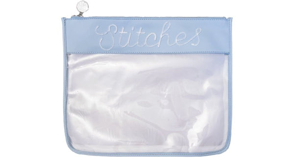 Large Stitches Clear Zip Pouch - Penny Linn Designs - Penny Linn Designs