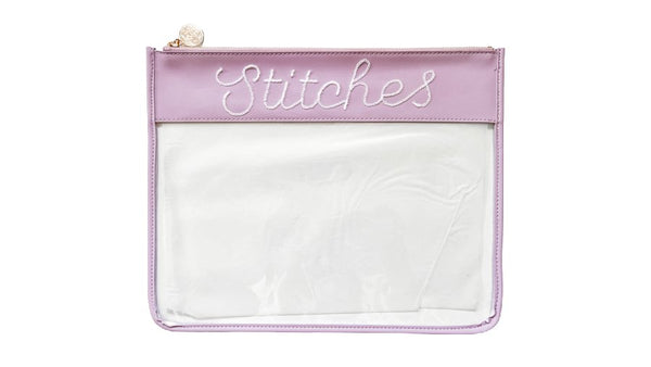 Large Stitches Clear Zip Pouch - Penny Linn Designs - Penny Linn Designs