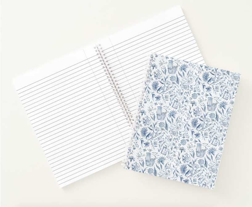 Needlepoint Print Spiral Notebook - Penny Linn Designs - Penny Linn Designs