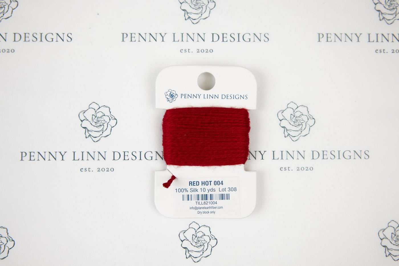 Planet Earth Silk Card - 004 Red Hot - Penny Linn Designs - Planet Earth Fibers