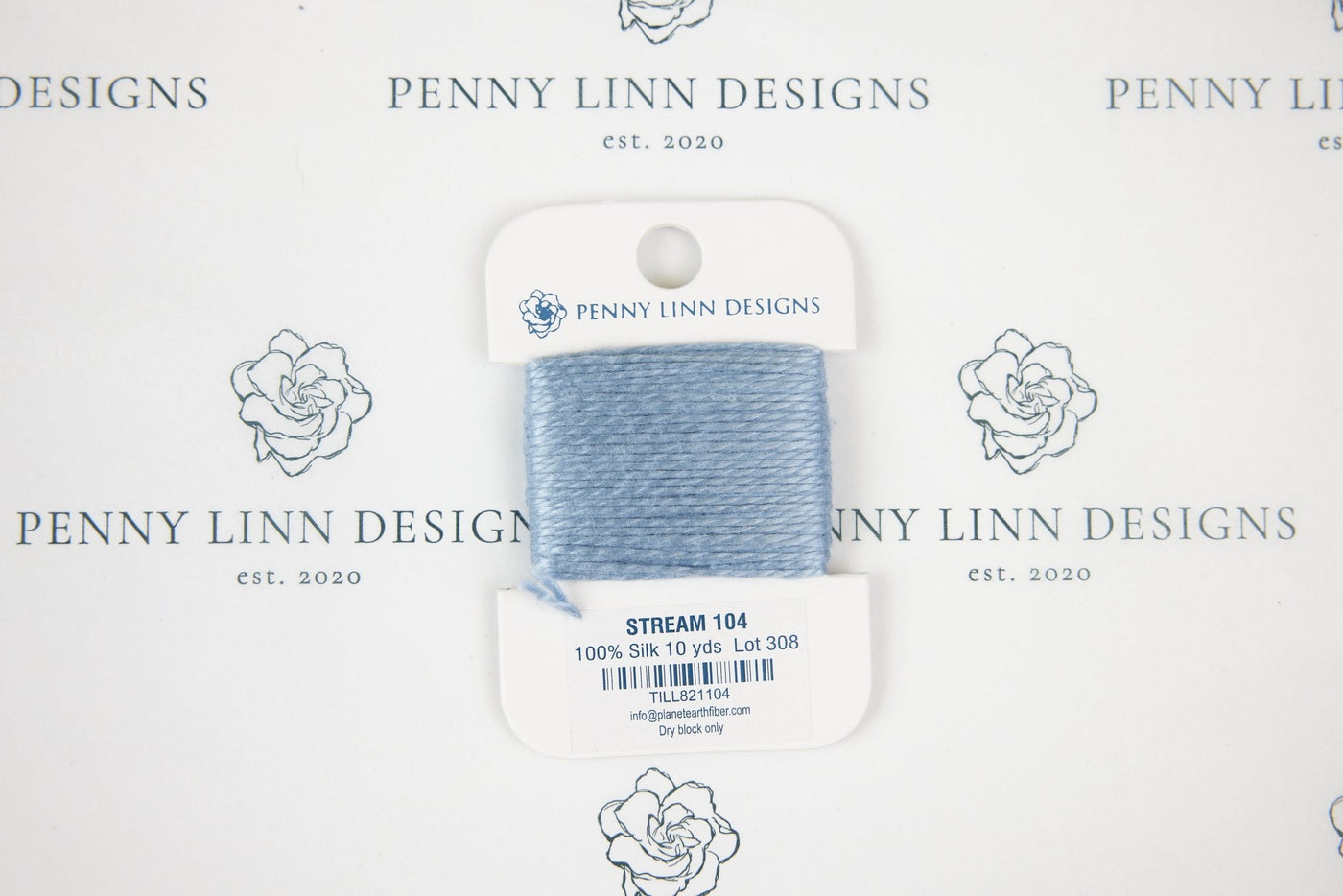 Planet Earth Silk Card - 104 Stream - Penny Linn Designs - Planet Earth Fibers