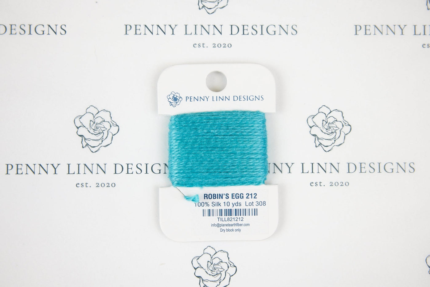 Planet Earth Silk Card - 212 Robin's Egg - Penny Linn Designs - Planet Earth Fibers