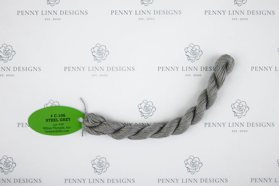 Vineyard Silk C-106 STEEL GREY - Penny Linn Designs - Wiltex Threads